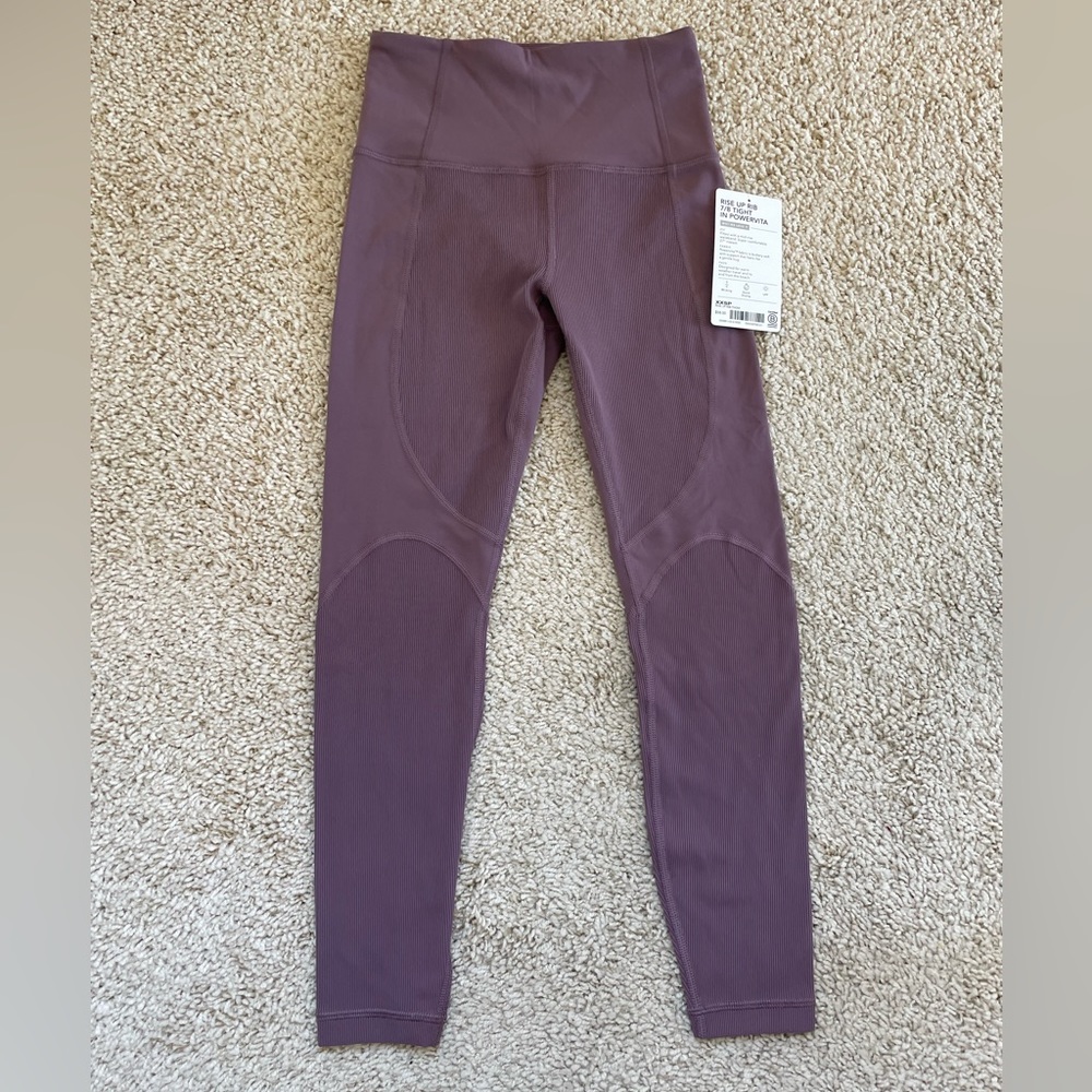 Athleta Rise Up Rib 7/8 Tight in Powervita PETITE